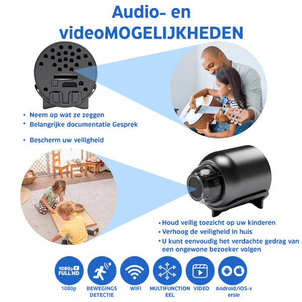 SafeView 160 | Draadloze Beveiligingscamera voor Thuis met HD Nachtzicht