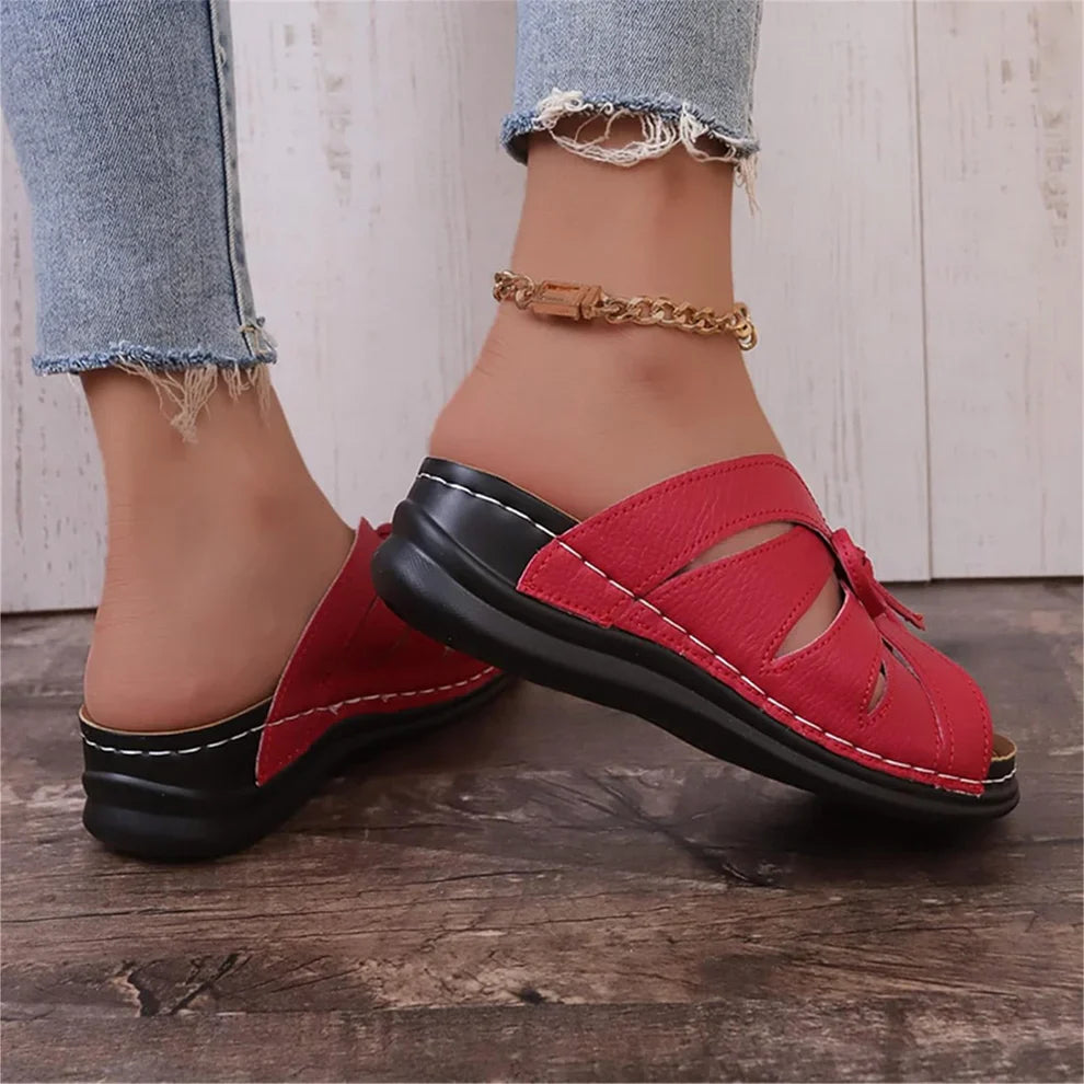 Uniq comfortabele sandalen met voetboog |  Zeg maar dag tegen voetpijn met deze ondersteunende sport sleehakken met een boogknoopontwerp, die verlichting bieden bij eeltknobbels en fasciitis plantaris met ademend comfort.