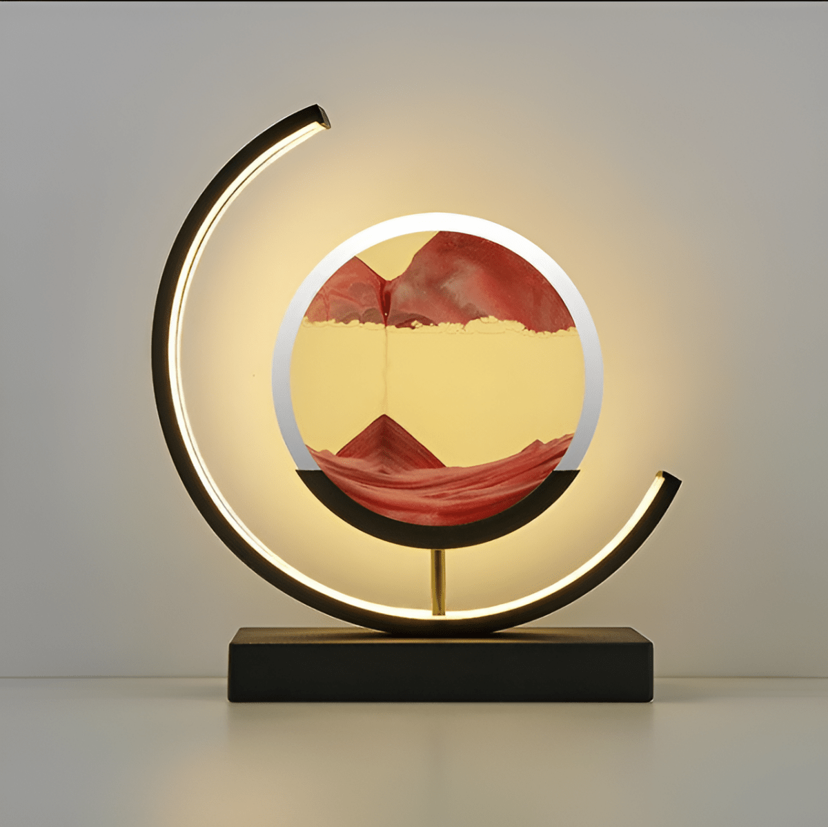 Zandlamp met Bewegend Zand en Dimbare LED Verlichting voor een Ontspannende Sfeer