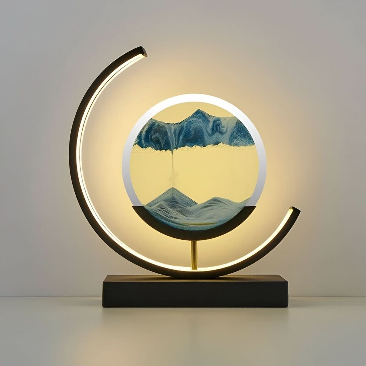Zandlamp met Bewegend Zand en Dimbare LED Verlichting voor een Ontspannende Sfeer