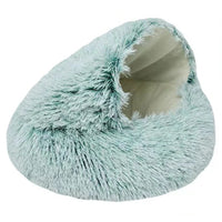 PurrLux Pluizig Kattenbed met Capuchon | Warm en zacht pluche kattennest voor ultieme ontspanning en comfort voor kleine en middelgrote huisdieren