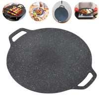 GourmetGrill Luxe Koreaanse BBQ Grillpan | Antiaanbaklaag van medische steen met handvat voor moeiteloos bakken, grillen en BBQ-avonturen