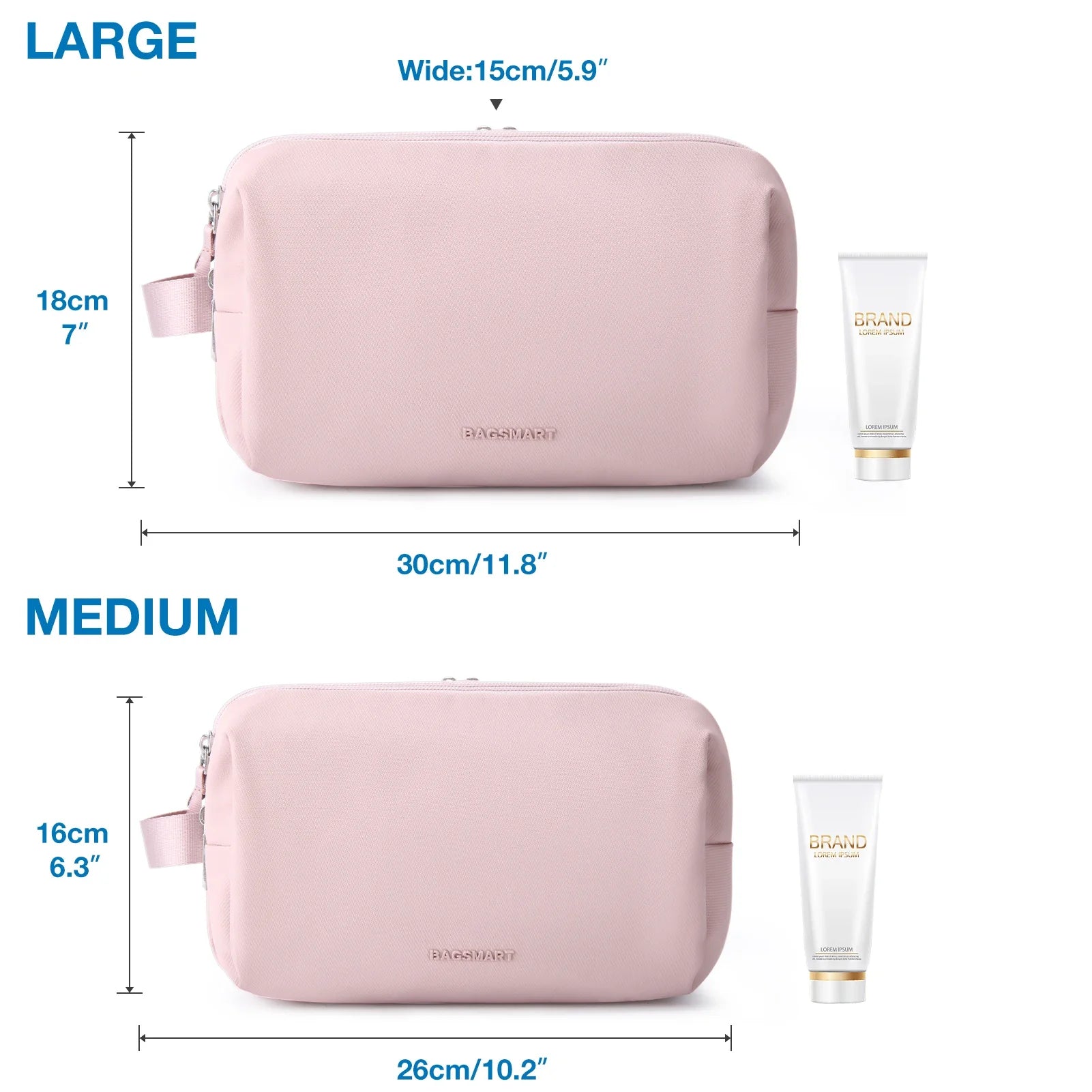 Kosmetixo Waterdichte Kosmetictas voor Dames & Heren | Lichte Toilettas in S/M/L | Reisaccessoires voor Verzorgingsproducten & Make-up | Unisex Reisorganizer
