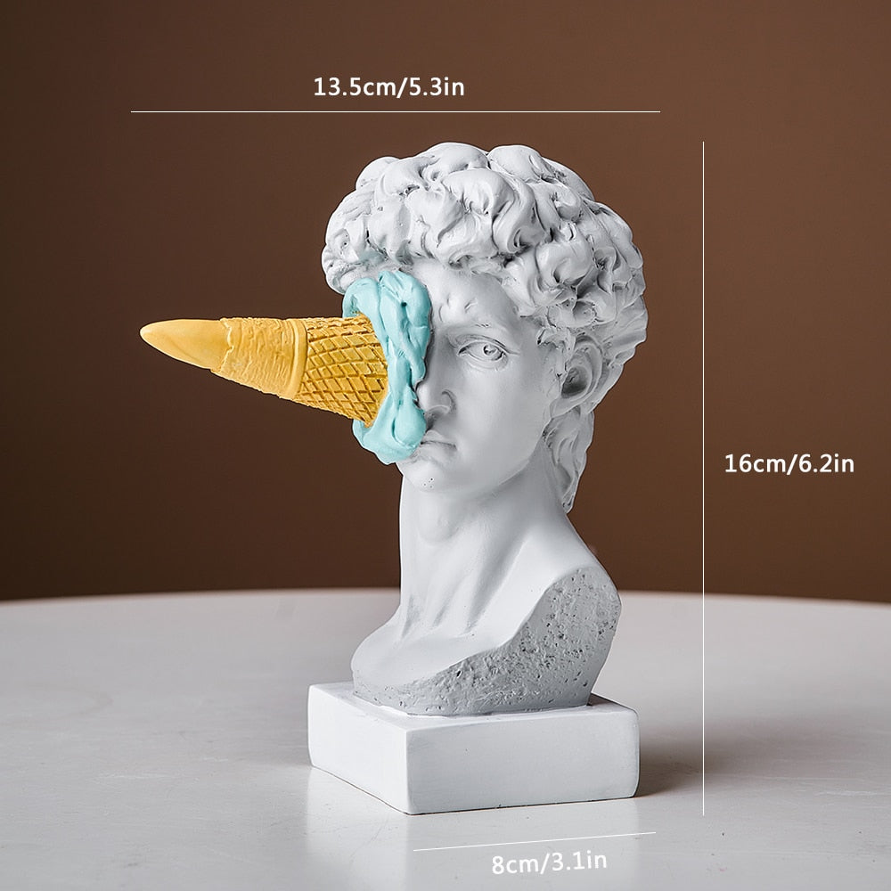 David Beeldje met IJsje Huisdecoratie Sculptuur