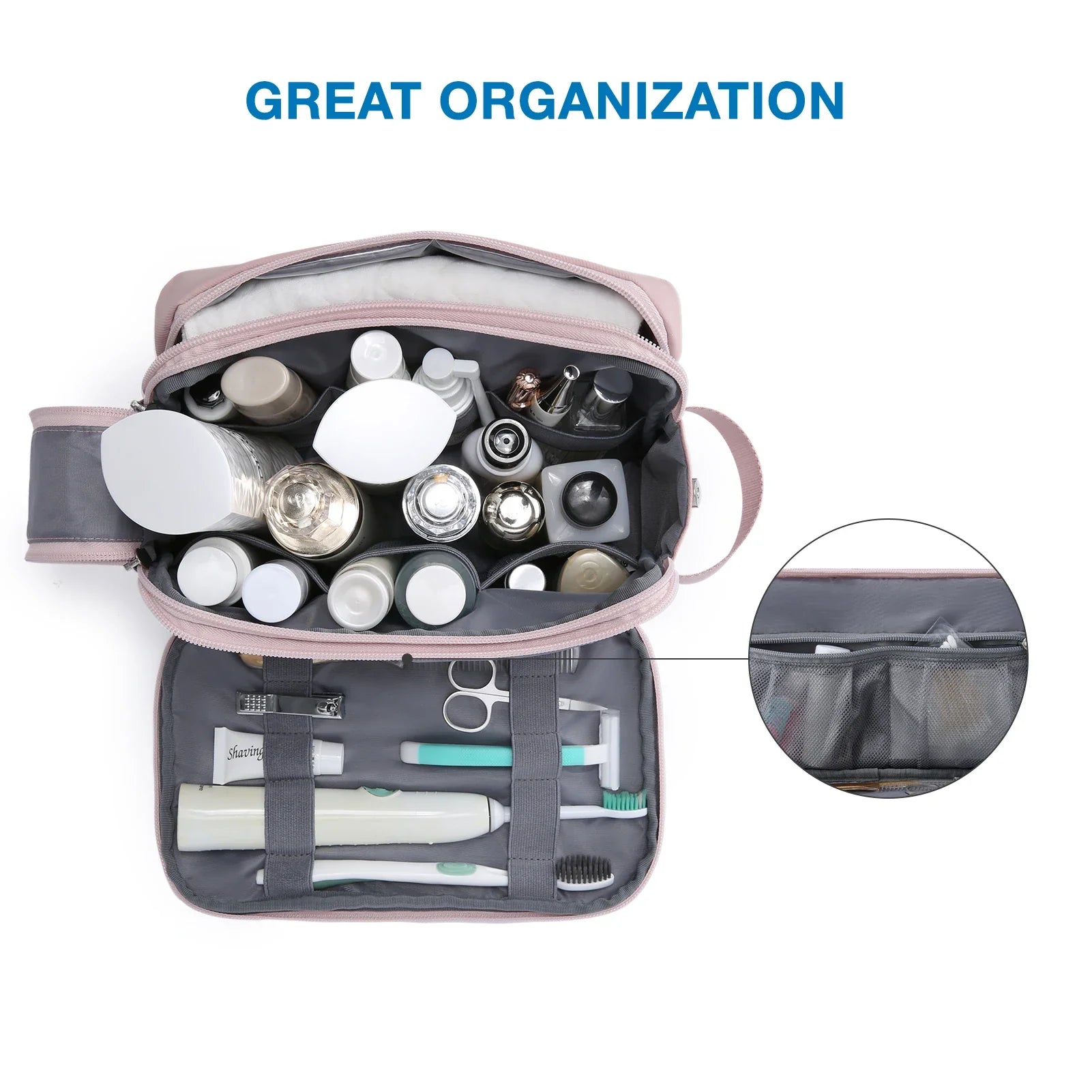 Kosmetixo Waterdichte Kosmetictas voor Dames & Heren | Lichte Toilettas in S/M/L | Reisaccessoires voor Verzorgingsproducten & Make-up | Unisex Reisorganizer