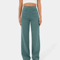 LuxeFit Chic Hoge Taille Casual Broek | Moeiteloos stijlvolle losse broek met elastische tailleband en functionele zakken voor ultiem comfort en veelzijdigheid in streetwear.