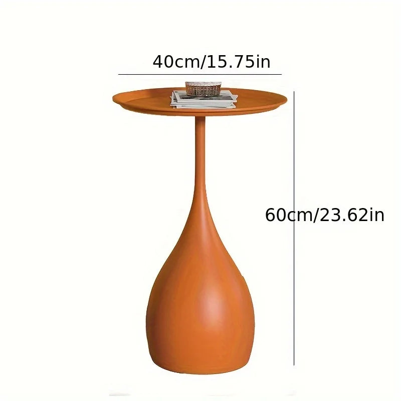Ariessa - Mobiele Ronde Bijzettafel met Licht Luxe Mini Design voor Bank of Bed