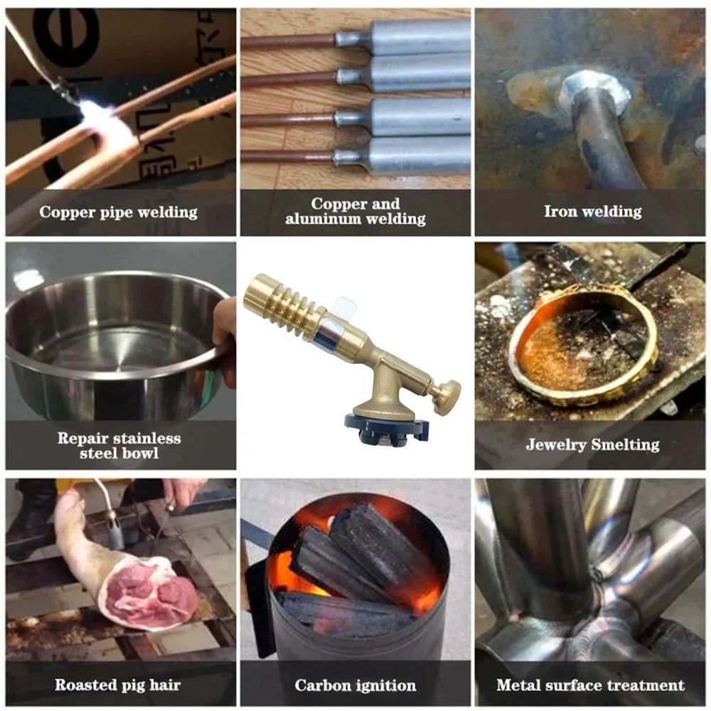 Soplete de soldadura portátil, quemador de Gas, pistola de llama, alta temperatura, latón, cobre, Gas propano, soldadura, cocina, Camping, 1 unidad