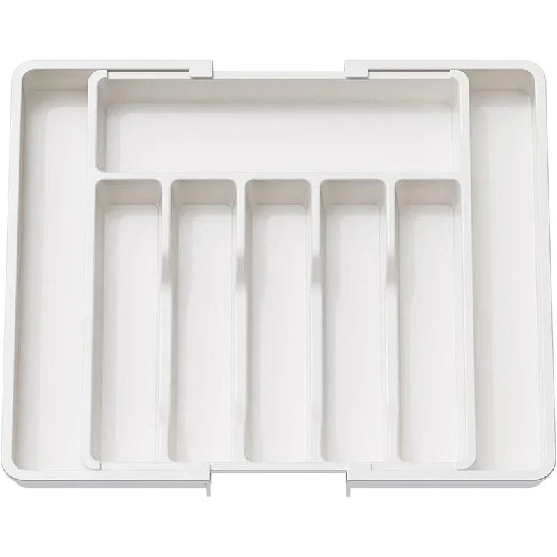 Modulora Besteklade-inzet | Uittrekbare bestek-organizer | Verstelbaar opbergsysteem van PP | 38×35 cm
