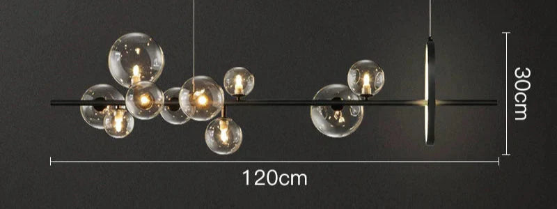 Zafiora – Lineaire LED Kroonluchter Met Glazen Bollen