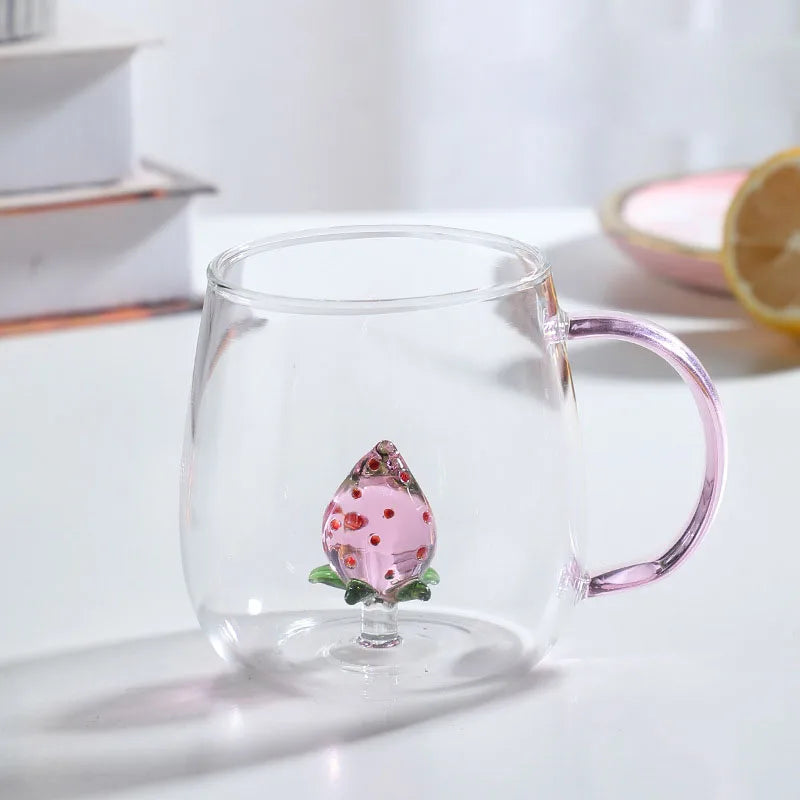 Glazen beker met dierenmotief | Speelse dierenmokken voor sap, thee en decorati