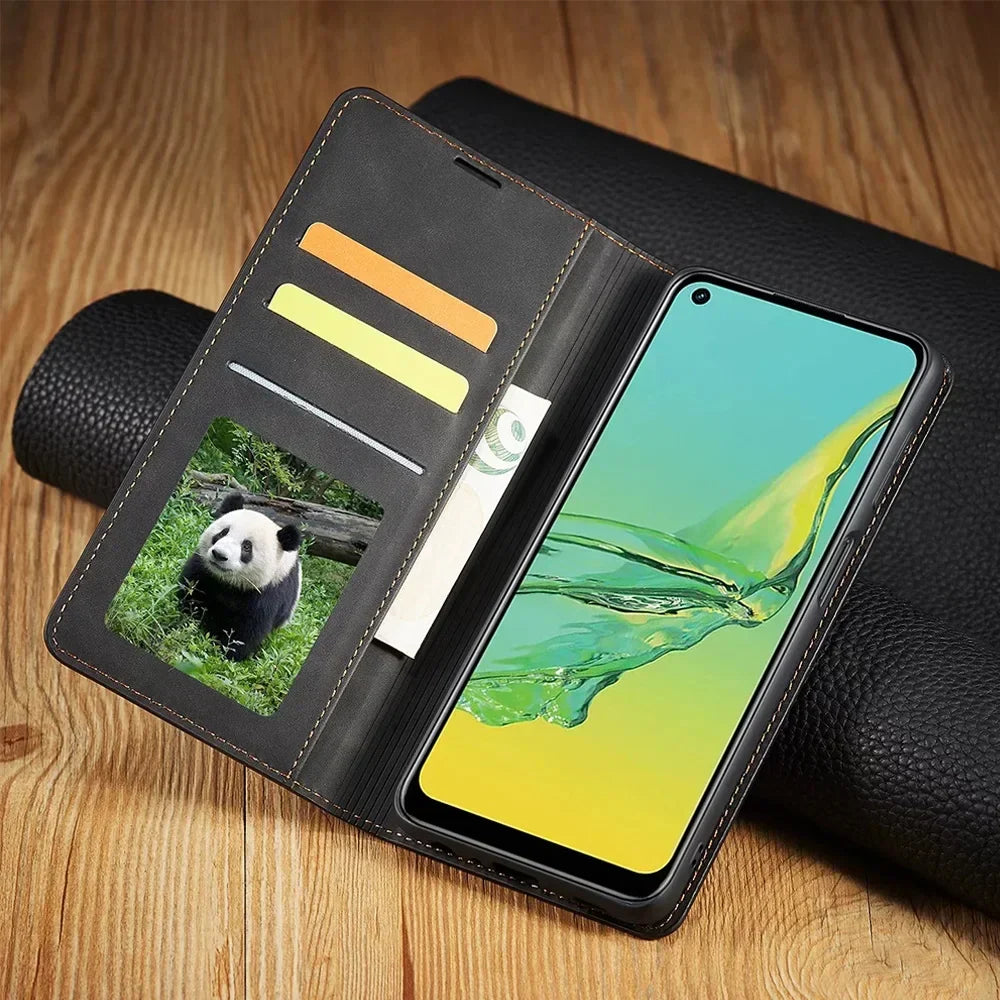 Brehn Samsung Hoes: Magnetische Leren Tas voor Stijlvolle Bescherming