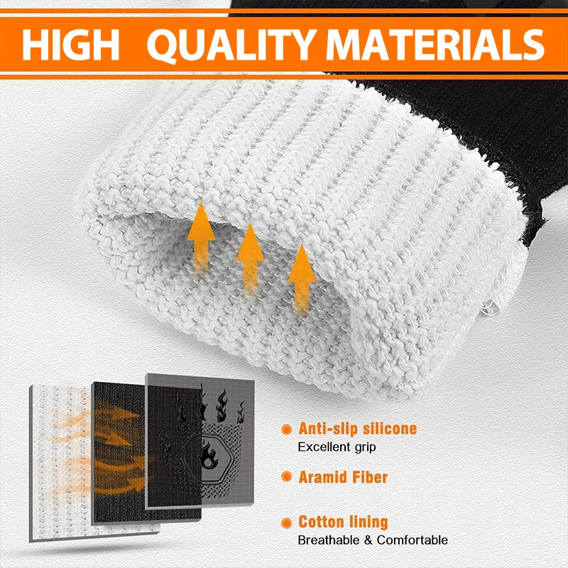 ThermaGrip Hittebestendige Grillhandschoen | Silikon & Katoen | Antislip & vlamvertragend tot 800 °C | Voor Grill, Oven & BBQ | 1 stuk