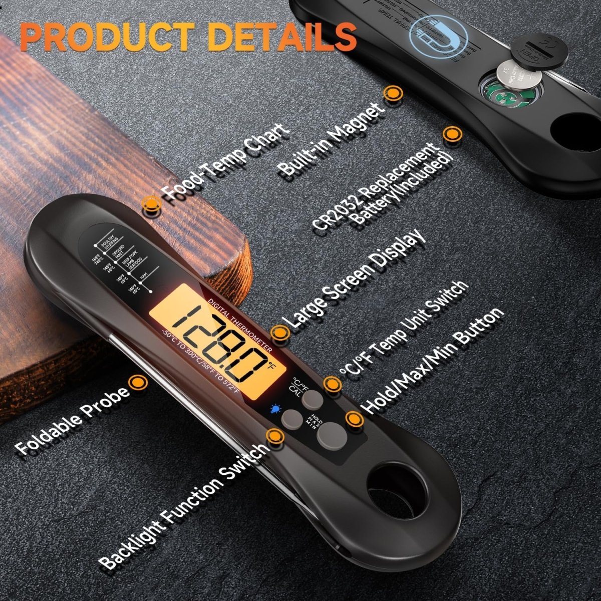 Grillmeister – Digitale Directe Vleesthermometer Met Nauwkeurige Temperatuurcontrole