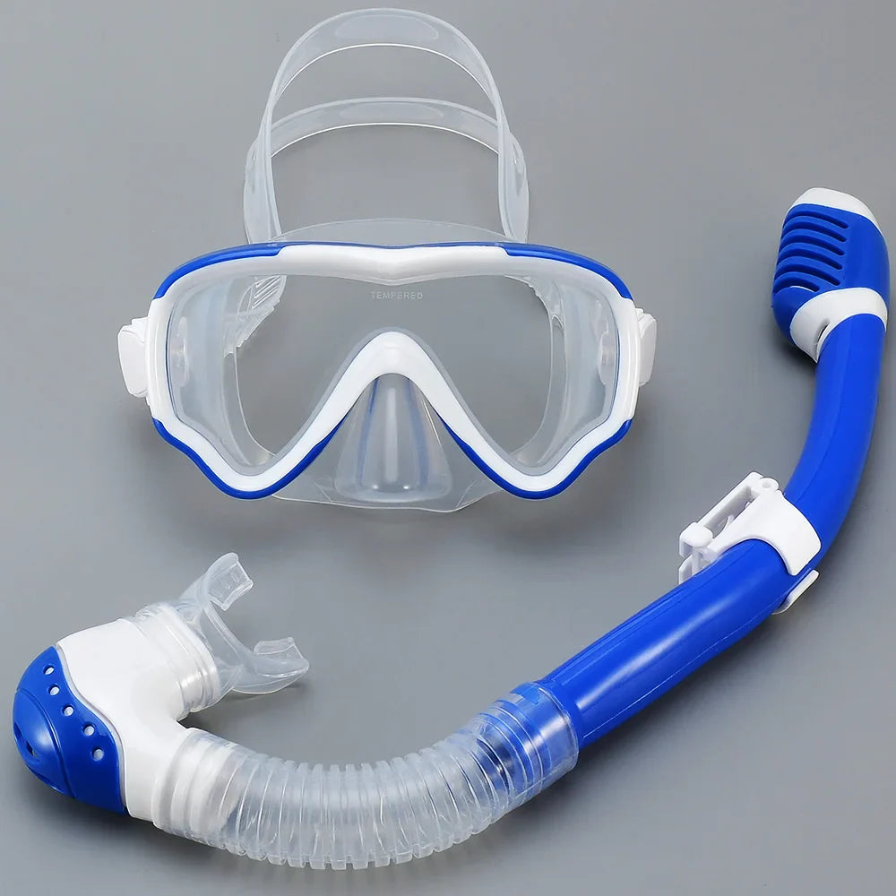AquaJuni Kinder Duikmasker met Snorkel | Antifog & Lekvrij | Gehard Glas & Silicoon | Voor Jongens & Meisjes 7–15 Jaar