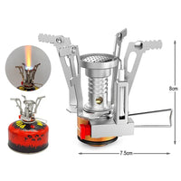 Draagbare Outdoor Camping Gasfornuis: Aluminiumlegering Ultra-Licht Camp Stove voor Picknick Koken - Essentieel Campingaccessoire voor Overlevingsoven