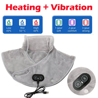 Warmte Nek- & Schoudermassager ThermoLiva | USB-Warmtekussen met Vibratie | 3 Temperatuurstanden & Timer | Zacht Pluche