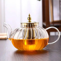 Glazen Theepot met Infuser en Deksel voor Losse Thee