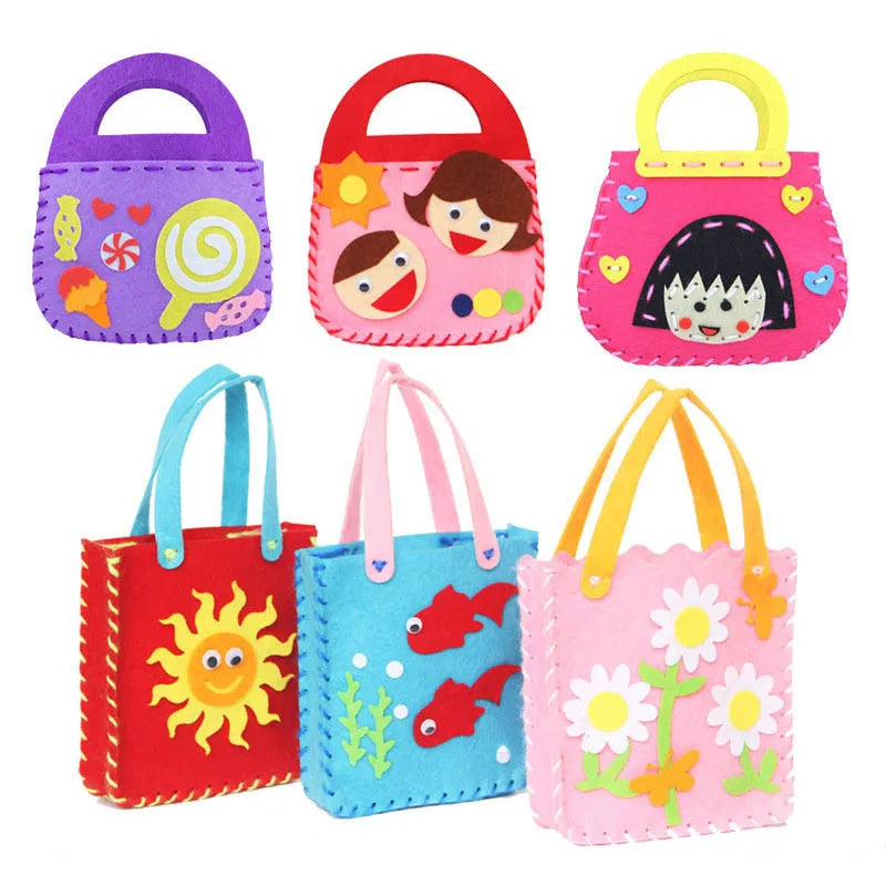 LuxeCraft Kinder Handwerkset | Creatieve DIY-tassen voor kinderen met schattige dieren- en bloemontwerpen, perfect voor handvaardigheid en spelplezier