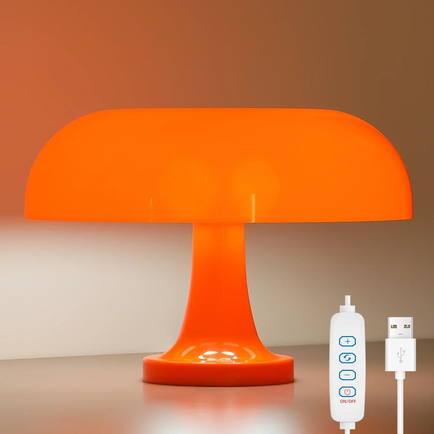 Design LED-tafellamp in de vorm van een paddenstoel