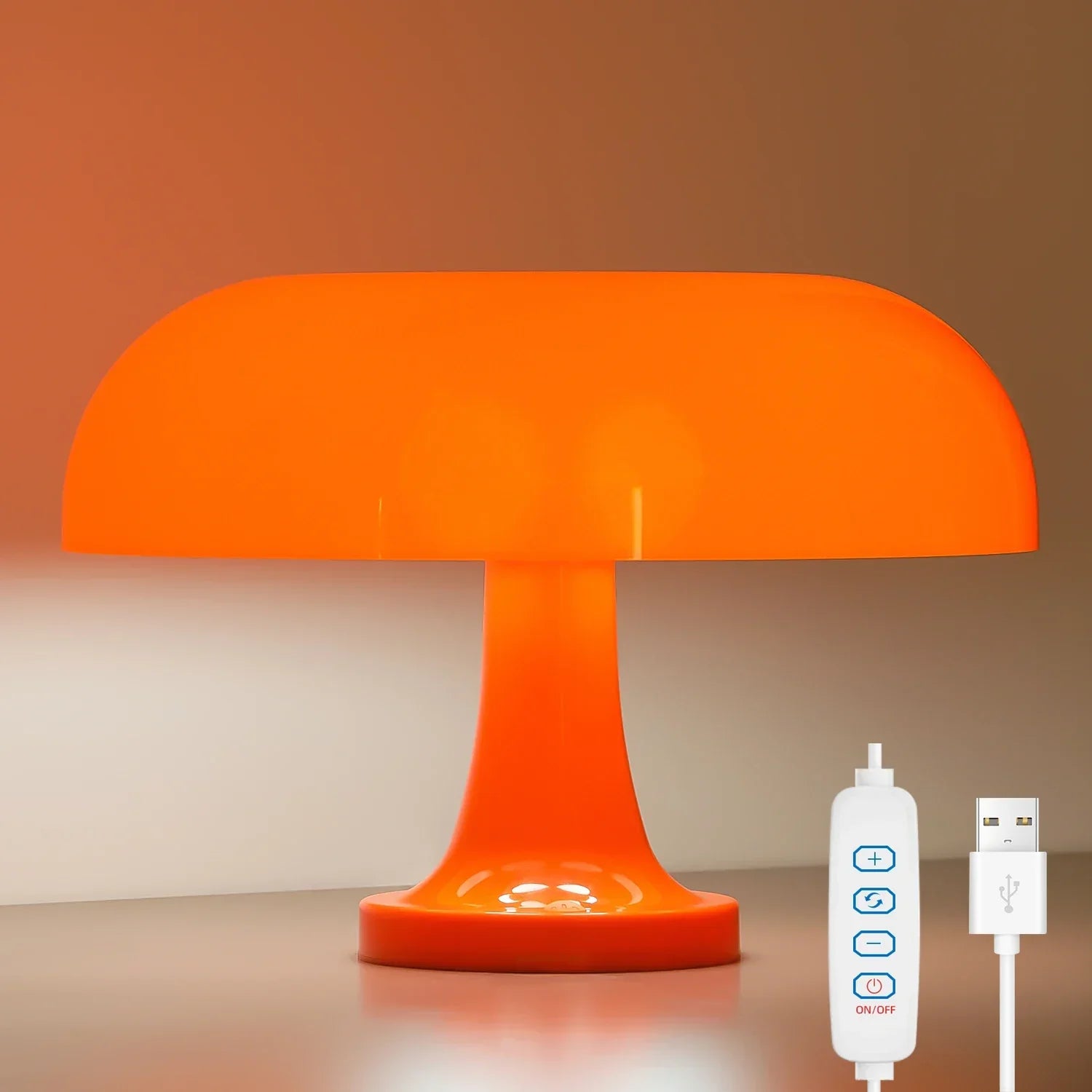 Design LED-tafellamp in de vorm van een paddenstoel