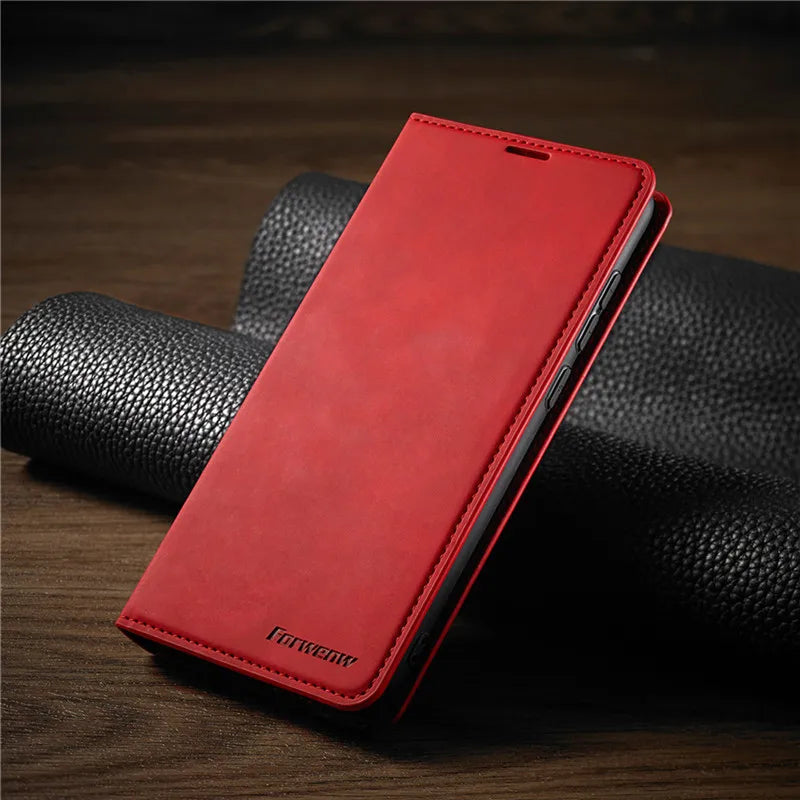 iPhone Hoes: Magnetische Lederen Tas voor Stijlvolle Bescherming