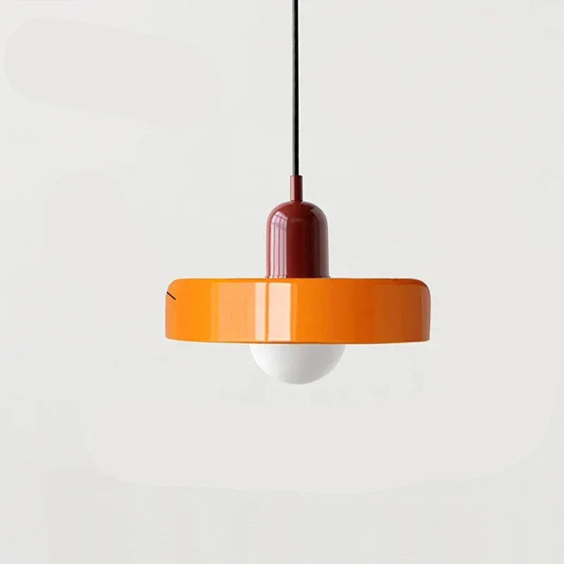 Moderne hanglamp met gekleurd glazen kap Bauhaus