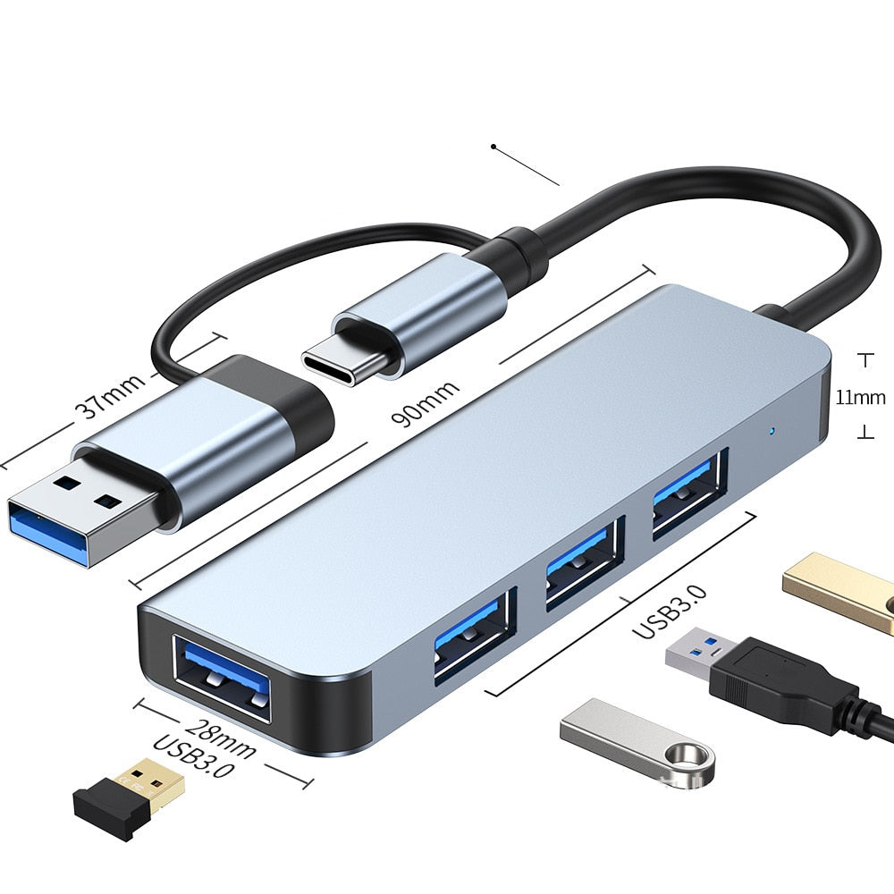 Thunderbolt 3 USB-C Hub met HDMI, PD, SD/TF voor MacBook Air M1 en iPad Pro