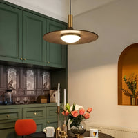 Noordse Stijl Walnoot-Finish IJzeren Hanglamp