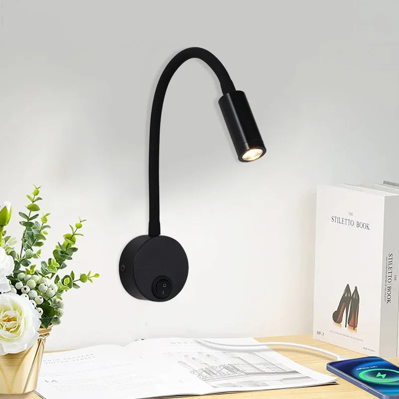 Veelzijdige LED-Wandlamp: Modern, Flexibel, Perfect om in Bed te Lezen