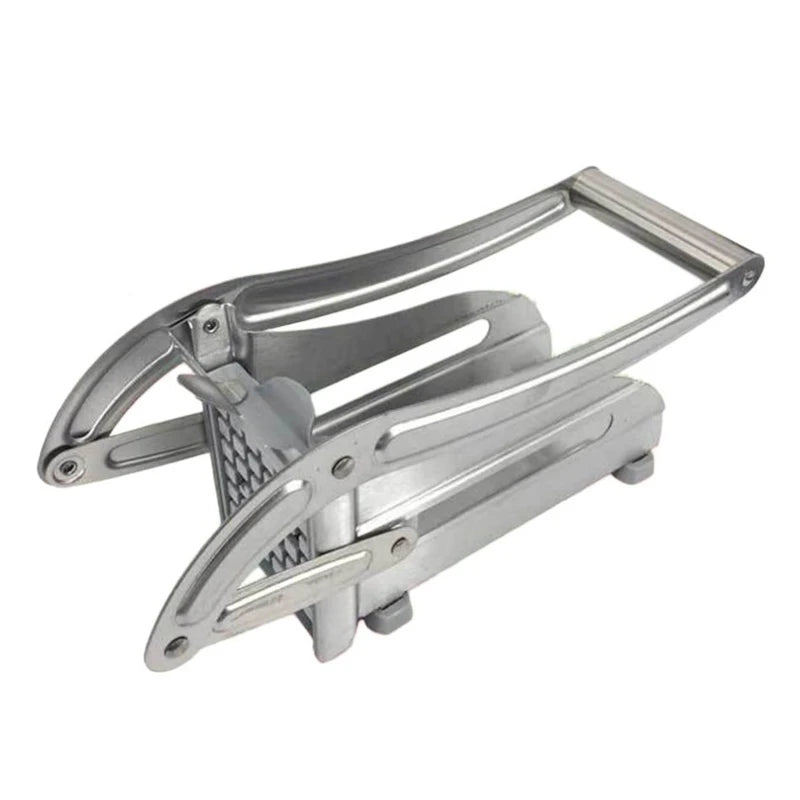 GourmetSlice Elite Potato Cutter | Versatile stainless steel slicer for perfect French fries, crispy potato chips, and efficient meat chopping in your kitchen.