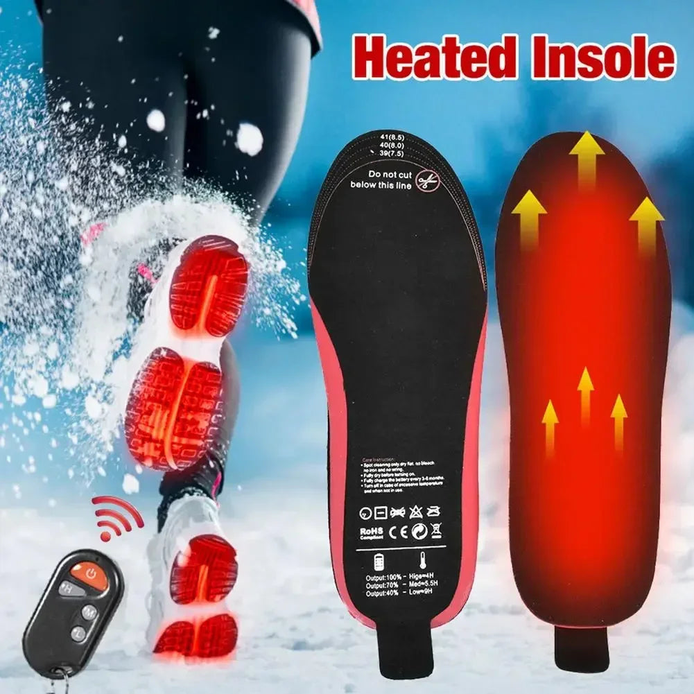 Verwarmde Inlegzolen WarmStep Pro | Oplaadbaar met Afstandsbediening | 3 Verwarmingsniveaus | Op Maat Knipbaar | Elektrische Voetwarmers voor Winter & Buiten