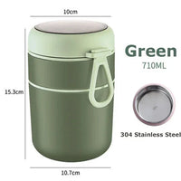 ThermoMea thermobekers RVS | 530 ml / 710 ml | Geïsoleerde soep- en lunchbeker | Lekvrij en duurzaam