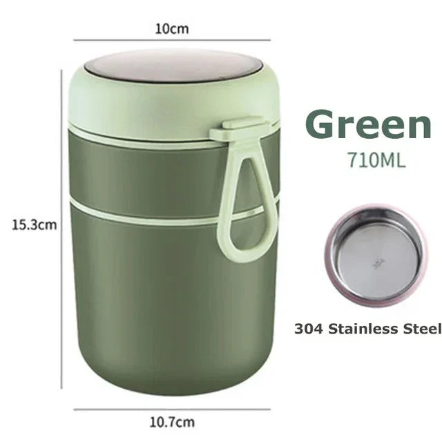 ThermoMea thermobekers RVS | 530 ml / 710 ml | Geïsoleerde soep- en lunchbeker | Lekvrij en duurzaam