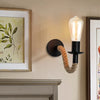 Retro wandlamp NoctiCord | Stijlvolle E27 bed- en loftverlichting met touw en hout