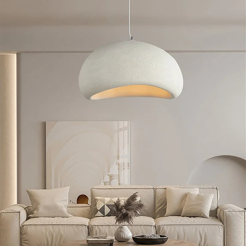 Hangende LED plafondlamp in wabi-sabi stijl