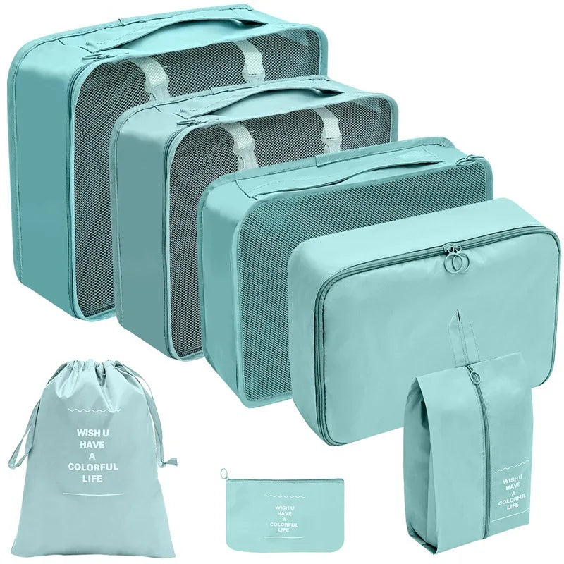 PackWunder Reisorganizer Set 7/8/9/10-delig | Opvouwbare Koffer-organizer | Voor kleding, schoenen & accessoires