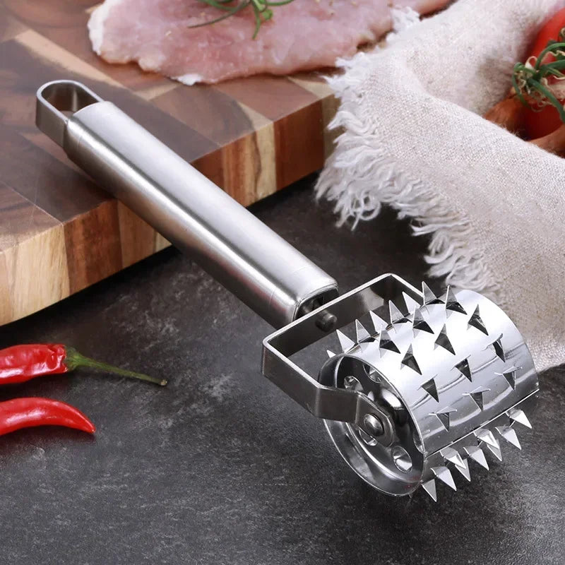 SteelTender Vleeshamer | RVS Vleesverzachter met Klopkop | Voor Steak, Schnitzel & Varkensvlees | 18 cm