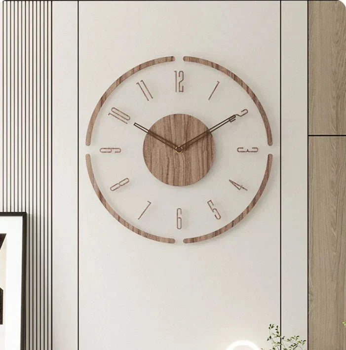 Moderne wandklok van hout – Minimalistisch en elegant design voor de woonkamer