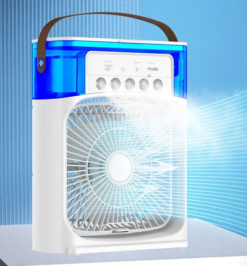 Draagbare Luchtconditioner & Luchtbevochtiger: Hydrokoud kleine luchtkoeler met 3-snelheden ventilatorinstelling - Ideaal voor kantoor- en huishoudelijk gebruik |