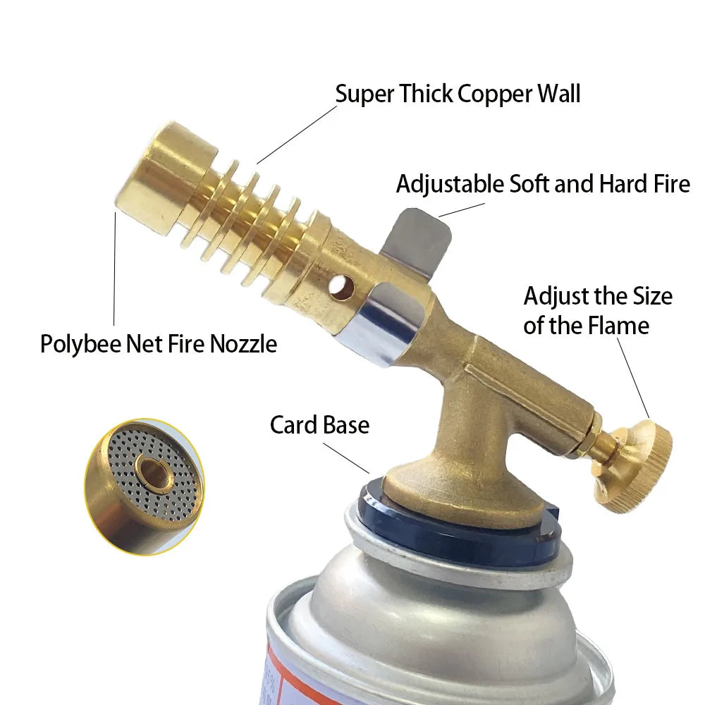 Soplete de soldadura portátil, quemador de Gas, pistola de llama, alta temperatura, latón, cobre, Gas propano, soldadura, cocina, Camping, 1 unidad