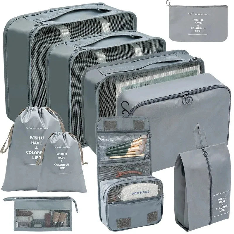 PackWunder Reisorganizer Set 7/8/9/10-delig | Opvouwbare Koffer-organizer | Voor kleding, schoenen & accessoires