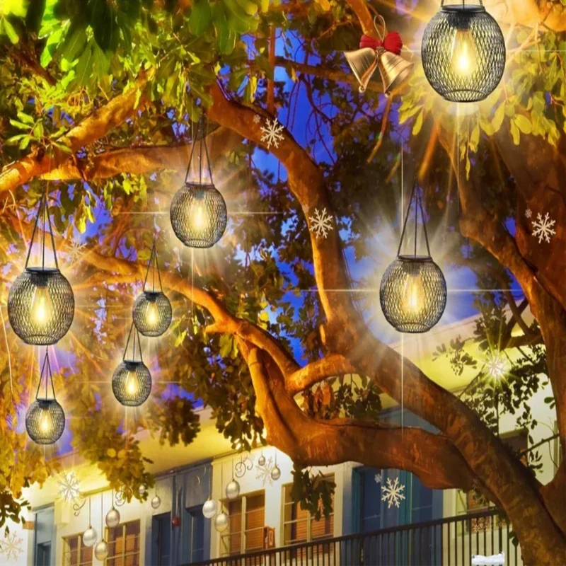 AuroraGlow Zonnelantaarn Buiten | Vernieuwde decoratieve en waterdichte zonne-energie voor buite