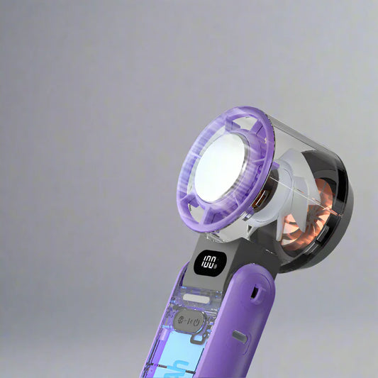 CoolityGo Handventilator met Ice-Cool-technologie | 100 Snelheidsniveaus | 3600mAh Accu | Opvouwbaar & Ultraleicht