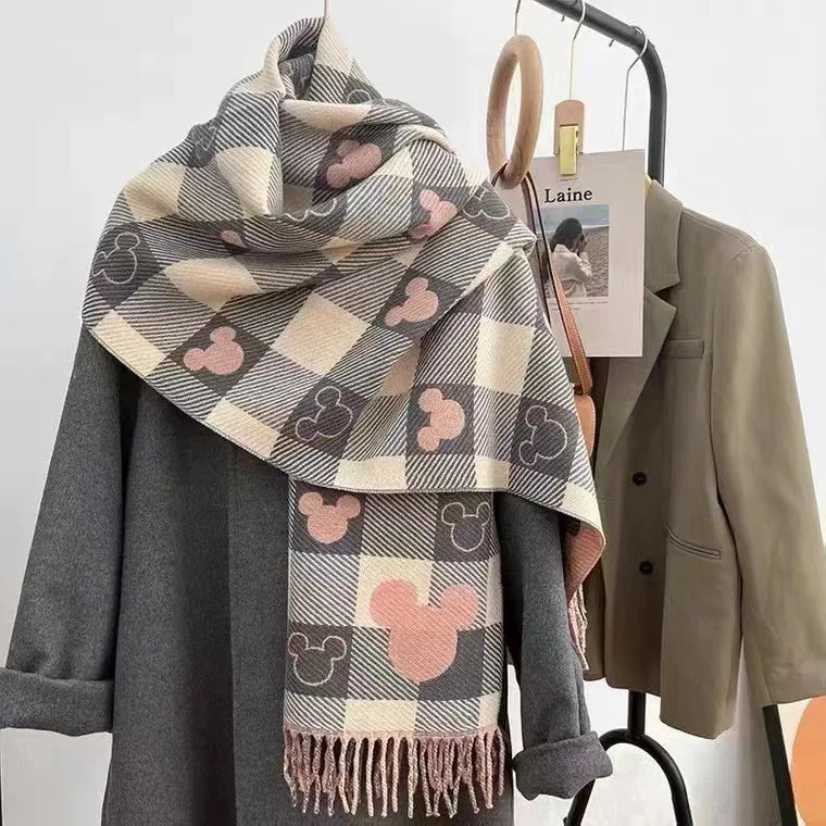 Dames Sjaal met Mickey-Motief – Zacht, warm & speels