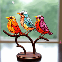 VivaBirds | Ervaar hoe deze glas-in-lood-look vogels je ruimte vullen met levendige kleuren