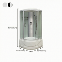 Ronde Bad & Douche Kit Dubbele Glijdende Geharde Glazen Bad & Douche Kit