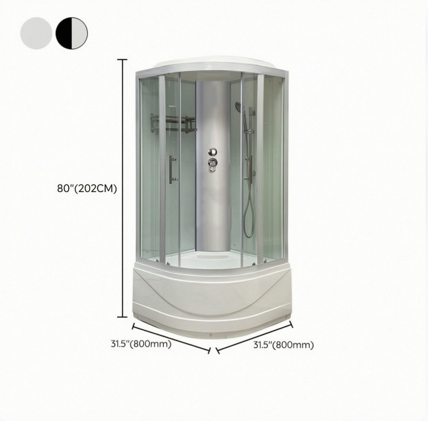 Ronde Bad & Douche Kit Dubbele Glijdende Geharde Glazen Bad & Douche Kit
