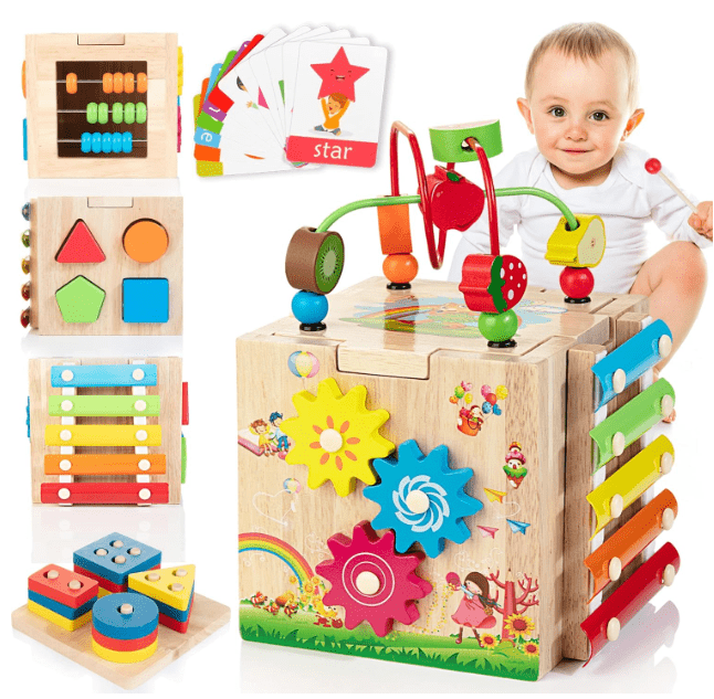 EduCube 8-in-1 – Montessori Speelgoed van Hout voor Peuters vanaf 18 Maanden