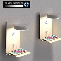 Skanto | LED wandlamp multifunctioneel dimbaar met USB-lader voor de slaapkamer